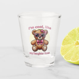 Ich bin Cooler Teddybär mit rosa Bow, anpassbar Schnapsglas