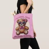Ich bin Cooler Teddybär mit rosa Bow, anpassbar Tasche (Von Nahem)