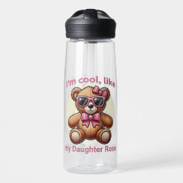 Ich bin Cooler Teddybär mit rosa Bow, anpassbar Trinkflasche
