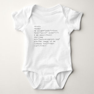 "Ich bin cooles" HTML-Kodierungs-T-Shirt Baby Strampler