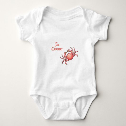 Ich bin Crabby Crustacean Baby Strampler (Vorderseite)