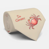 Ich bin Crabby Snow Crab Pattern Krawatte (Gerollt)