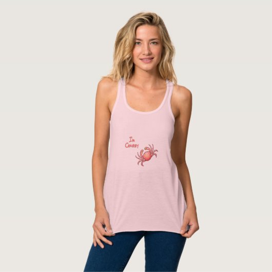 Ich bin Crabby Snow Crab Tank Top (Vorderseite Vollansicht)