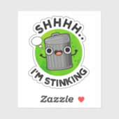 Ich bin dabei, den lustigen Müllabfallpun zu ersti Aufkleber (Blatt)