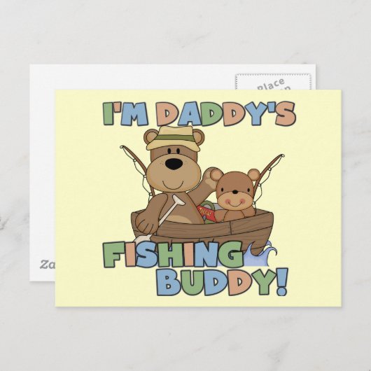 Ich bin Daddy's Fishing Buddy T - Shirt und Gesche Postkarte (Vorne/Hinten)