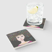 "ICH BIN" DAME STEINUNTERSETZER (Seitenansicht)