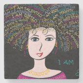 "ICH BIN" DAME STEINUNTERSETZER (Vorderseite)