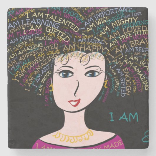 "ICH BIN" DAME STEINUNTERSETZER (Vorderseite)