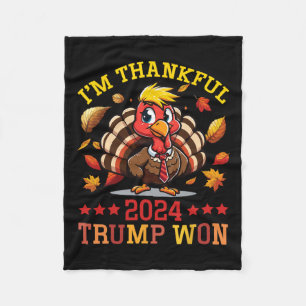 Ich bin dankbar 2024 Trump gewinnt Erntedank Patri Fleecedecke