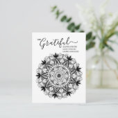 Ich BIN dankbar Affirmation and Intention Mandala Postkarte (Stehend Vorderseite)