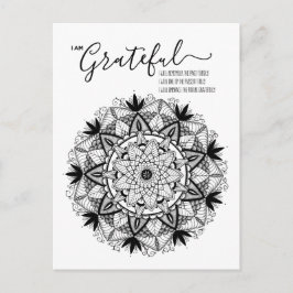 Ich BIN dankbar Affirmation and Intention Mandala Postkarte