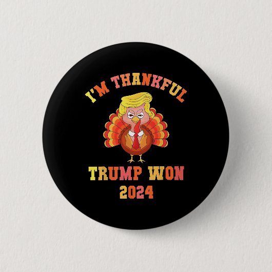 Ich bin dankbar, dass Trump 2024 den Erntedank Tür Button (Vorderseite)