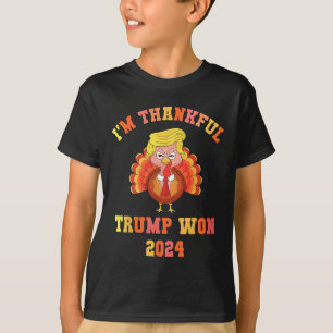 Ich bin dankbar, dass Trump 2024 den Erntedank Tür T-Shirt