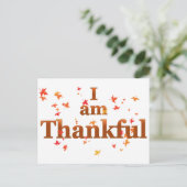 Ich bin dankbar feiertagspostkarte (Stehend Vorderseite)