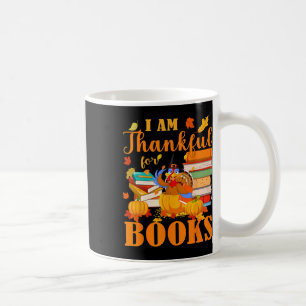 Ich bin dankbar für Bücher Fall Librarian Funny Da Kaffeetasse