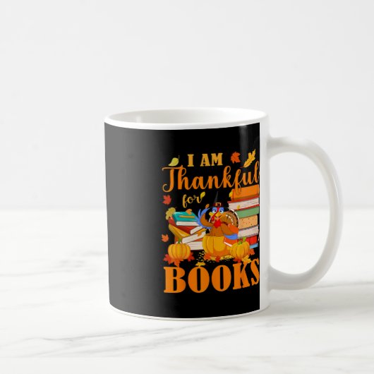 Ich bin dankbar für Bücher Fall Librarian Funny Da Kaffeetasse (Rechts)