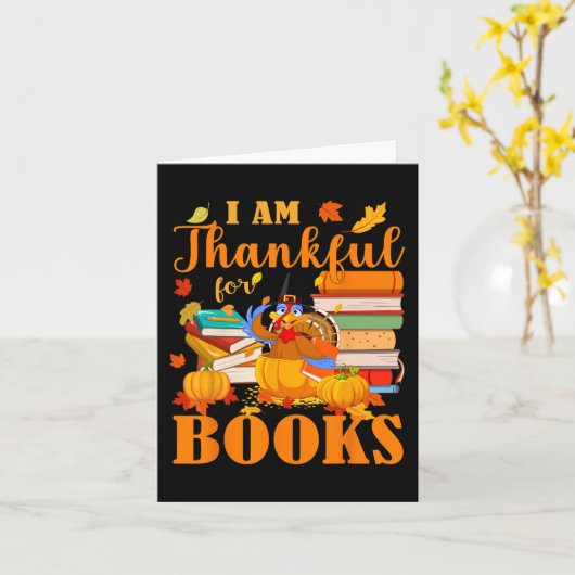 Ich bin dankbar für Bücher Fall Librarian Funny Da Karte (Gelbe Blume)