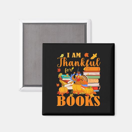 Ich bin dankbar für Bücher Fall Librarian Funny Da Magnet (Vorderseite/Rückseite)