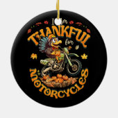 Ich bin dankbar für den Motorrad-Erntedank Türkei Keramik Ornament (Hinten)