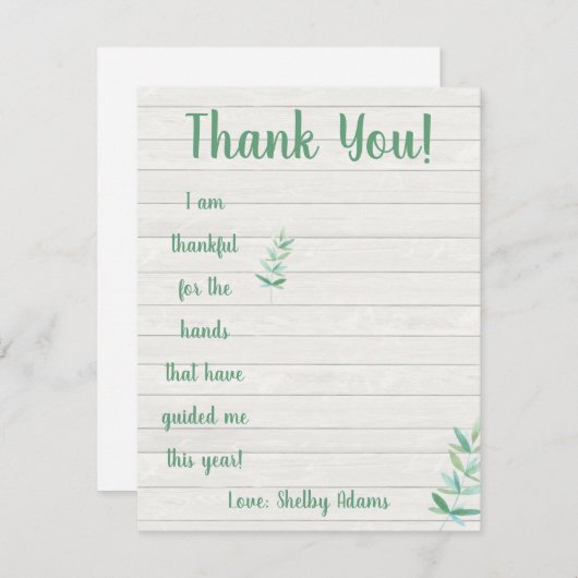 Ich bin dankbar für die Hände, die mich geleitet h Einladung (Vorne/Hinten)