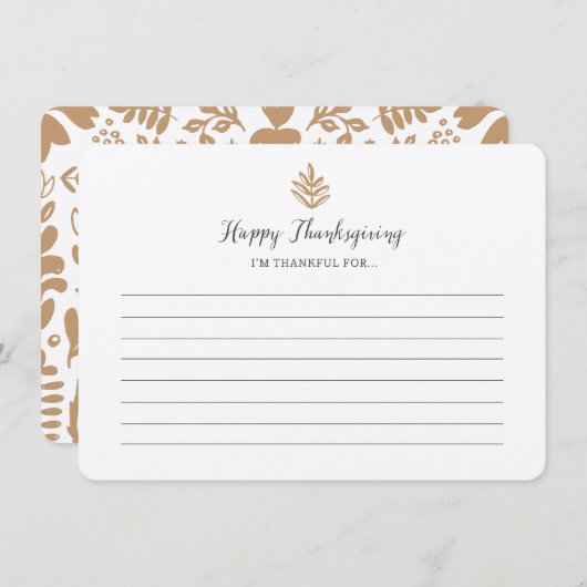 Ich bin dankbar für ... Erntedank-Papier Einladung (Vorne/Hinten)