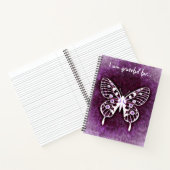 Ich bin dankbar für Lila Butterfly Large Notebook Notizblock (Innenseite)