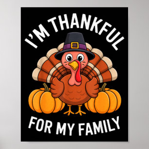 Ich bin dankbar für meine Familie, süßer Truthahn, Poster