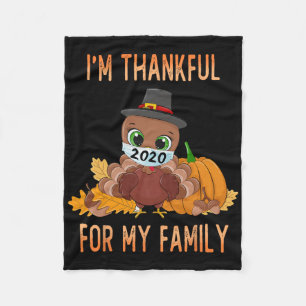 Ich bin dankbar für meine Familie Thanksgiving Tru Fleecedecke