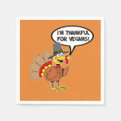 Ich bin dankbar für Veganer Türkei Cartoon Napkins Serviette (Vorderseite)
