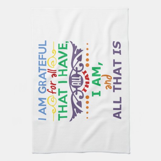 Ich bin dankbar küchentuch (Vertikal)