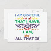 Ich bin dankbar postkarte (Vorne/Hinten)