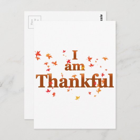 Ich bin dankbar postkarte (Vorne/Hinten)
