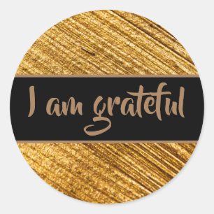 Ich bin dankbar Sticker Gold Braun Modern Abstract