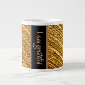 Ich bin dankbare Tasse Gold Brown Design (Vorderseite)