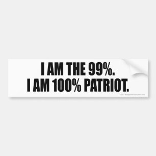 ICH BIN DAS 99%. ICH BIN PATRIOT 100% AUTOAUFKLEBER