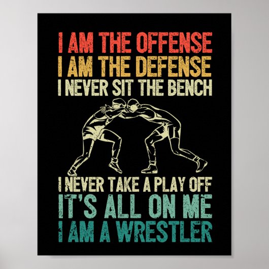 Ich bin das beleidigende Wrestler-lustige Wrestlin Poster (Vorne)