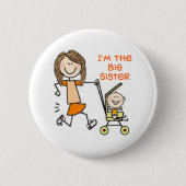 Ich bin das Big Sister Strichmännchen Button (Vorderseite)