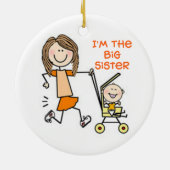 Ich bin das Big Sister Strichmännchen Keramik Ornament (Hinten)