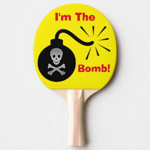 Ich bin das Bomben-Schädel-Klingeln Pong Paddel Tischtennis Schläger