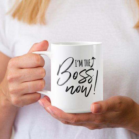 Ich bin das Boss Now Fun Typografisches Pinselskri Kaffeetasse