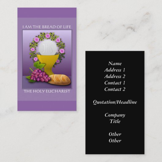 Ich bin das Brot des Lebens - Heiliger Eucharist Visitenkarte (Vorne/Hinten)