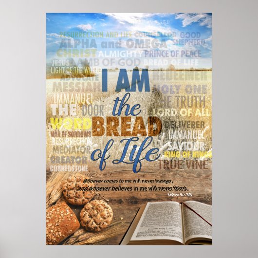 Ich bin das Brot des Lebens, sagte Jesus in Johann Poster (Vorne)