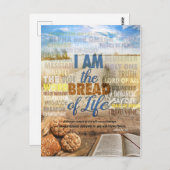 Ich bin das Brot des Lebens, sagte Jesus in Johann Postkarte (Vorne/Hinten)