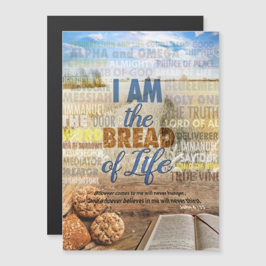 Ich bin das Brot des Lebens, sagte Jesus Magnetkar Magnetkarte (Vorne/Hinten)