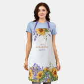 Ich bin das Brot des Lebens Sonnenblumen Schürze (Getragen)