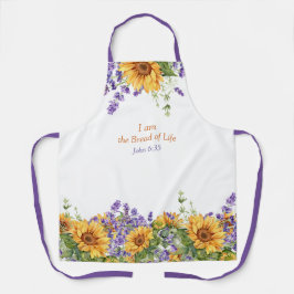 Ich bin das Brot des Lebens Sonnenblumen Schürze