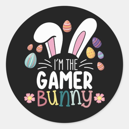 Ich bin das Gamer Bunny Gaming Osterpassende Runder Aufkleber (Vorderseite)
