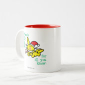 Ich bin das ganze Jahr gut gewesen Zweifarbige Tasse (Vorderseite Links)