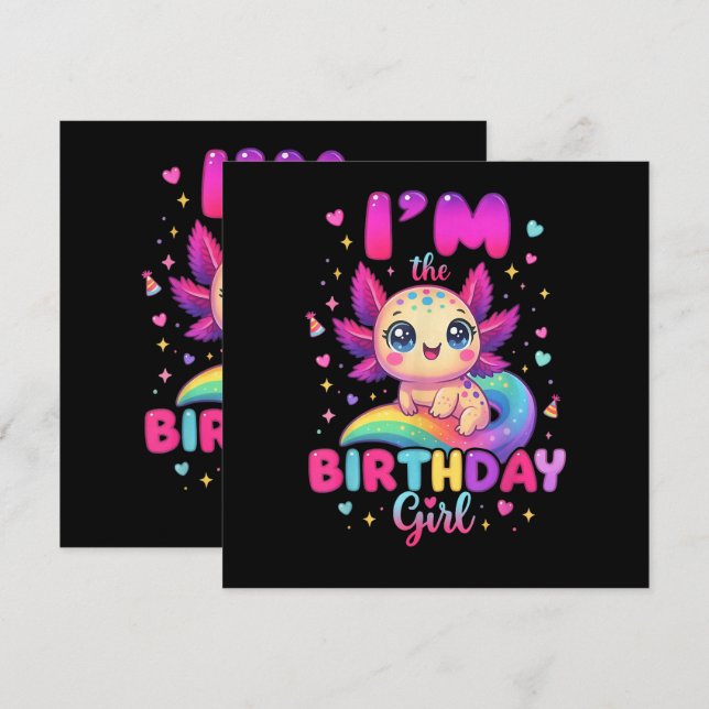 Ich bin das Geburtstagsmädchen Axolotl (Vorne/Hinten)