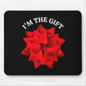 "Ich bin das Geschenk" Oversized Red Bow Fun Chris Mousepad (Vorne)